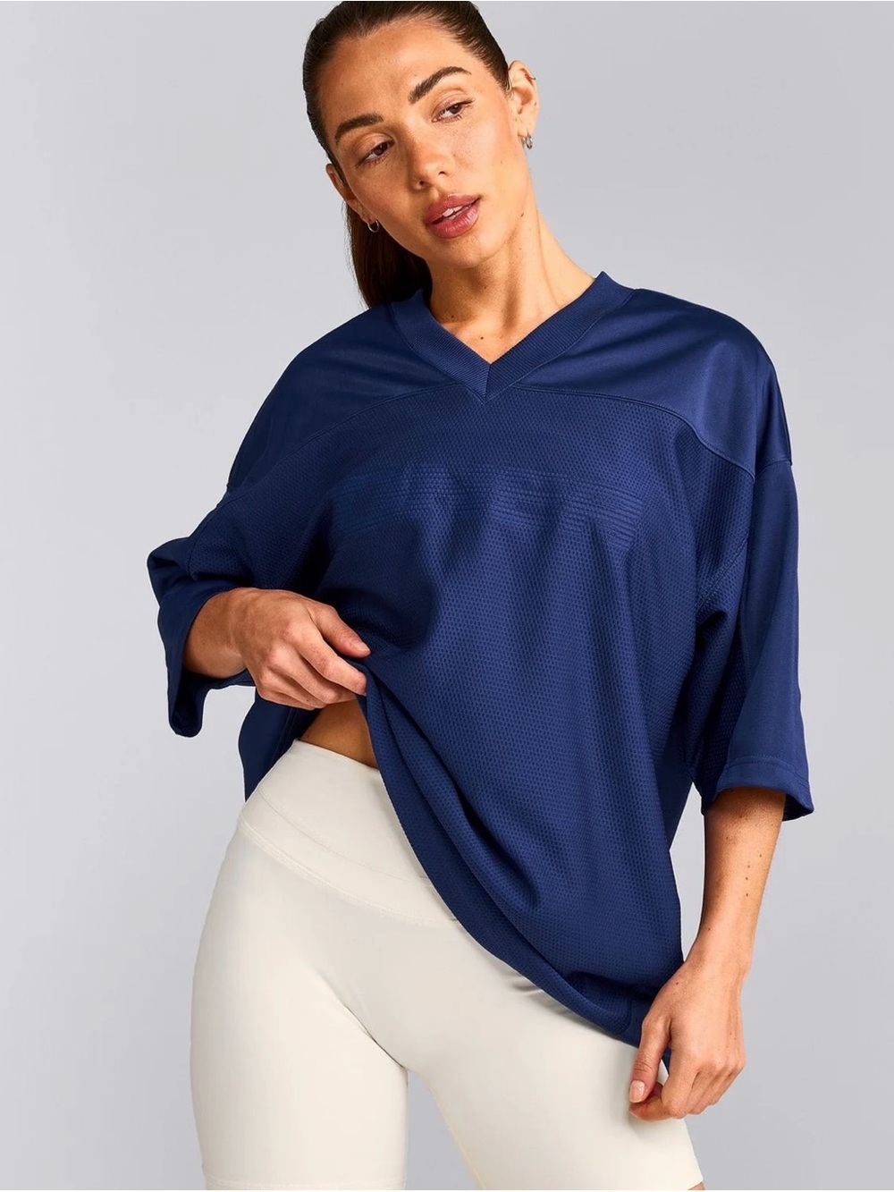 Oner Active Navy Relaxed V-Neck Jersey Top